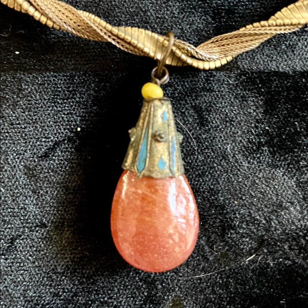 Upcycled Convertible Necklace Carnelian Pendant - wear Two Different Ways - Picture 2 of 3